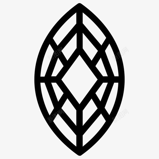 钻石水晶宝石图标svg_新图网 https://ixintu.com 宝石 水晶 石头 钻石 钻石线图标