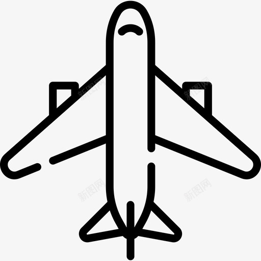 飞机旅行地点表情符号线性图标svg_新图网 https://ixintu.com 旅行地点表情符号 线性 飞机