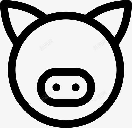 猪野猪家养图标svg_新图网 https://ixintu.com 动物 家养 牲畜 猪 野猪