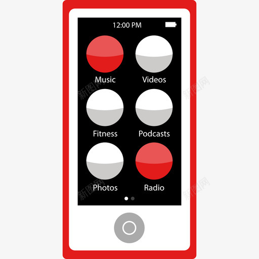 Ipod技术和设备2扁平图标svg_新图网 https://ixintu.com Ipod 扁平 技术和设备2