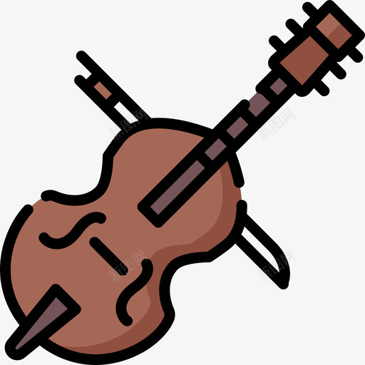 低音提琴乐器13线性颜色图标svg_新图网 https://ixintu.com 乐器13 低音提琴 线性颜色