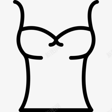 无袖女装4件直线型图标图标