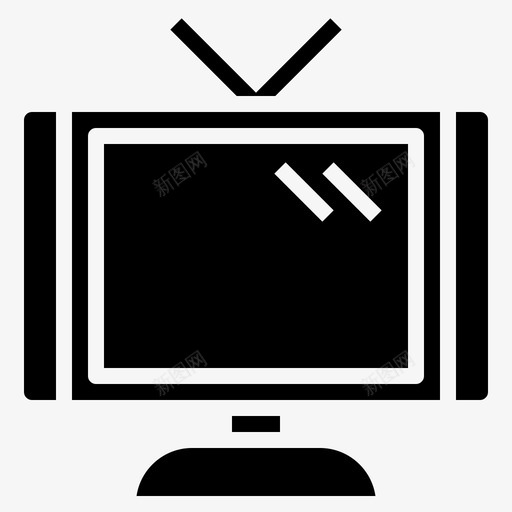 电视天线旧图标svg_新图网 https://ixintu.com 天线 屏幕 支持接触固体 旧 电视