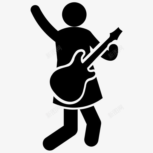俱乐部吉他手吉他手音乐播放器图标svg_新图网 https://ixintu.com 俱乐部吉他手 吉他手 音乐家 音乐家人类字形图标 音乐播放器