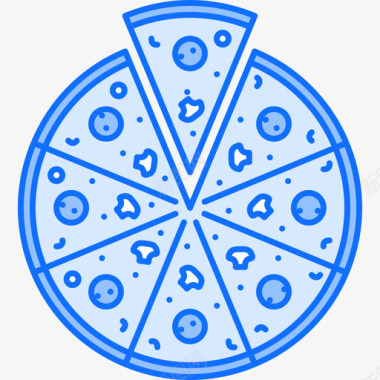 披萨37号餐厅蓝色图标图标