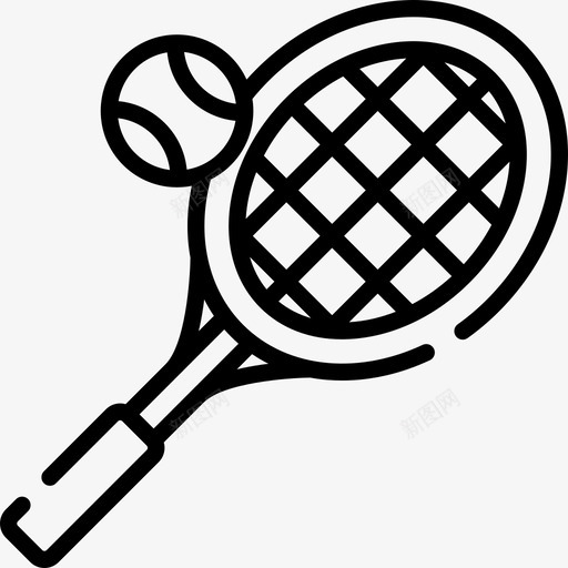 网球拍运动型61直线型图标svg_新图网 https://ixintu.com 直线型 网球拍 运动型61