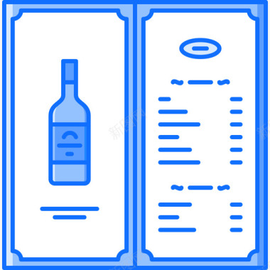 葡萄酒菜单37号餐厅蓝色图标图标