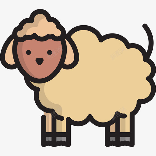绵羊农场6线性颜色图标svg_新图网 https://ixintu.com 农场6 线性颜色 绵羊