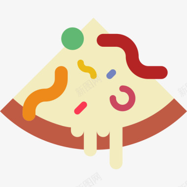 披萨食物80扁平图标图标