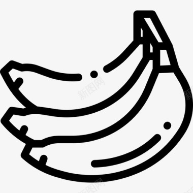 香蕉水果和蔬菜7种直线型图标图标