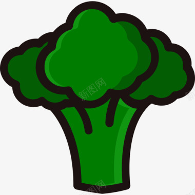 花椰菜蔬菜2原色图标图标