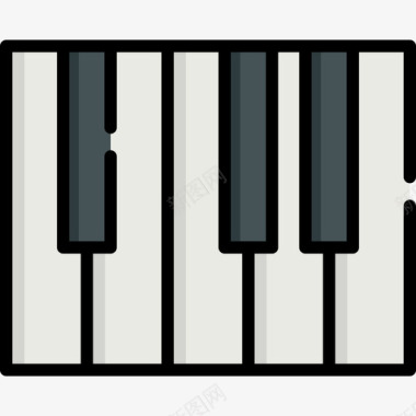钢琴运动63线性颜色图标图标