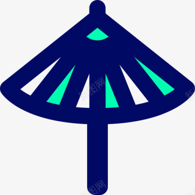雨伞日式3绿影图标图标