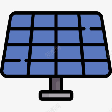 太阳能电池板电工工具和元件线颜色图标图标
