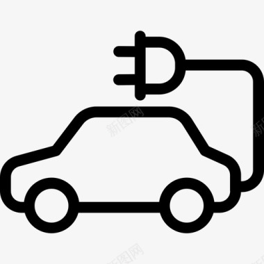 电动汽车汽车4直线型图标图标