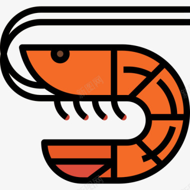 虾食品70线颜色图标图标