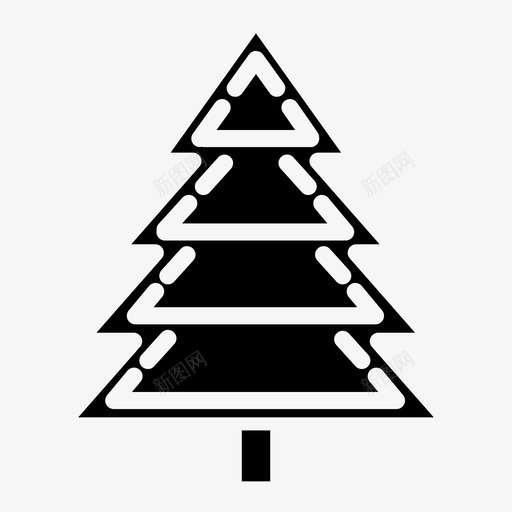 圣诞树圣诞树松树装饰元素图标svg_新图网 https://ixintu.com 圣诞树 圣诞树松树装饰元素