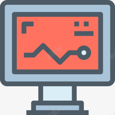 心电图医疗保健5线颜色图标图标