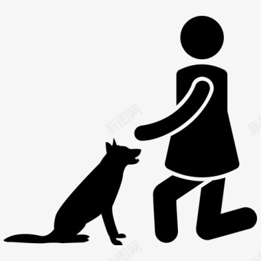 宠物护理狗训练师狗训练图标图标