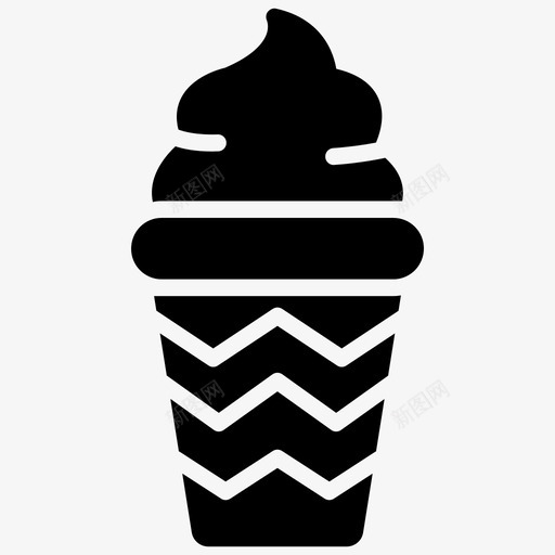 冰淇淋奶油蛋卷甜点图标svg_新图网 https://ixintu.com 假期字形图标 冰淇淋 冰锥 华夫饼 奶油蛋卷 甜点
