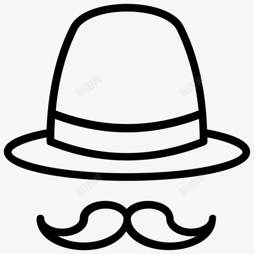 派对道具服装帽子图标svg_新图网 https://ixintu.com 帽子 时髦 服装 派对道具 父亲节路线图标 胡子