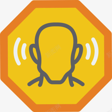 噪音健康与安全4平坦图标图标