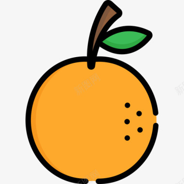 橙色水果蔬菜7线形颜色图标图标