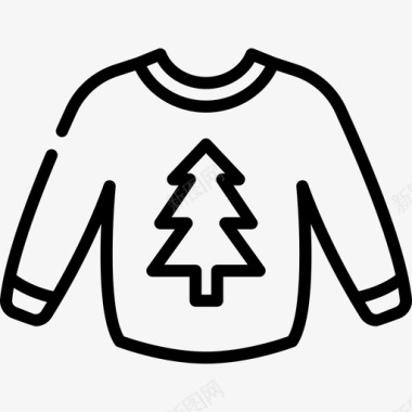 毛衣圣诞73直线型图标图标
