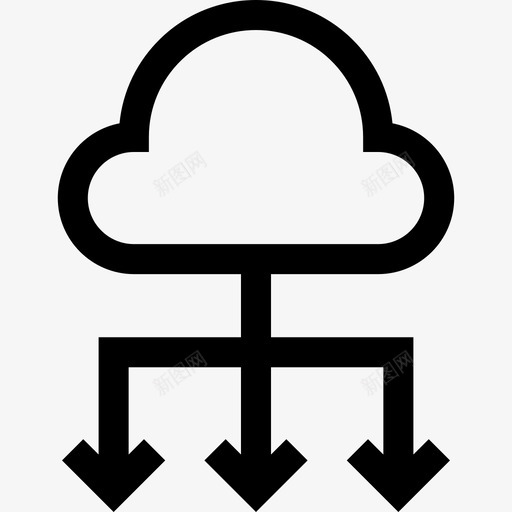 云计算数据库和服务器3线性图标svg_新图网 https://ixintu.com 云计算 数据库和服务器3 线性