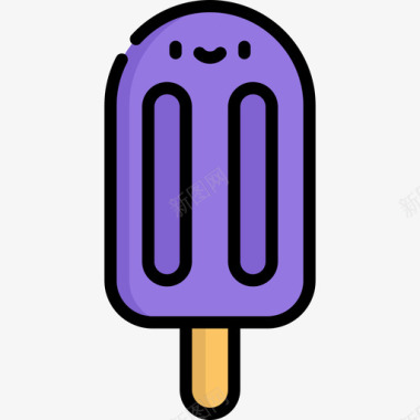 冰棒快餐24线性颜色图标图标