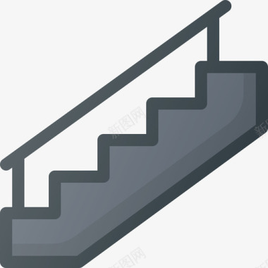 楼梯寻路3线性颜色图标图标