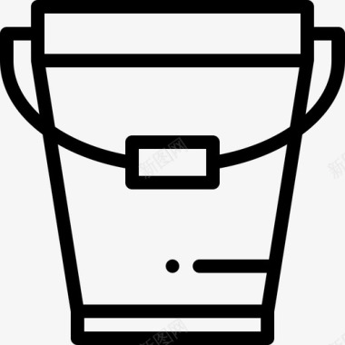 水桶家庭用品10线性图标图标