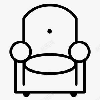 经典扶手椅安乐椅浮雕图标图标