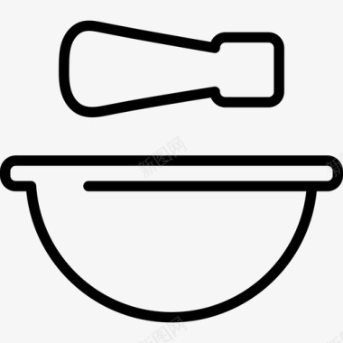 砂浆厨师工具和设备线性图标图标