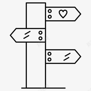 方向板爱情爱情和婚礼图标图标