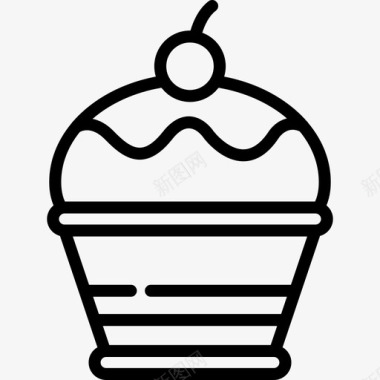 纸杯蛋糕婚礼20直系图标图标