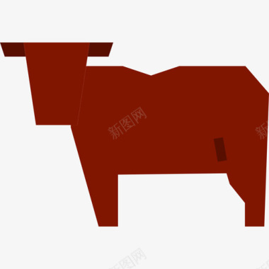 牛动物和食物3平的图标图标