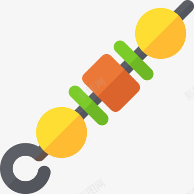 烤肉串野餐3扁平图标图标