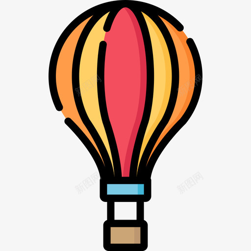 热气球海滩2线性颜色图标svg_新图网 https://ixintu.com 海滩2 热气球 线性颜色
