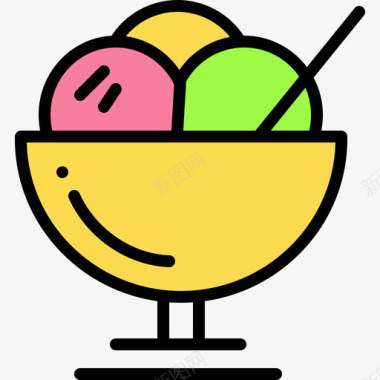 冰淇淋婴儿55线性颜色图标图标