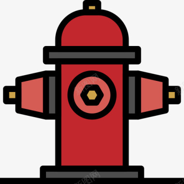 消火栓城市元素建筑4线性颜色图标图标
