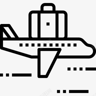 飞机旅行运输2直线图标图标