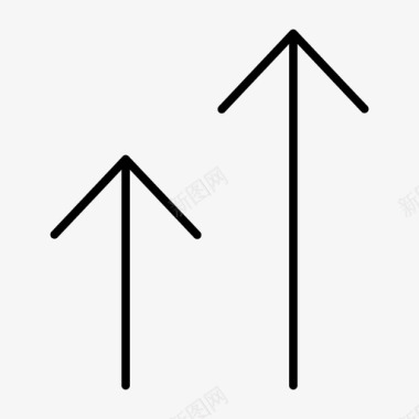 线性生长箭头平行排列移动图标图标