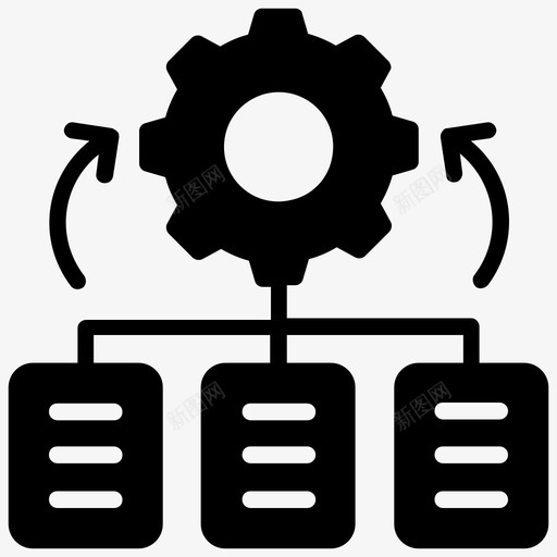 自动解决方案自动化齿轮图标svg_新图网 https://ixintu.com 工程 工程元素字形图标 机械 自动化 自动解决方案 齿轮