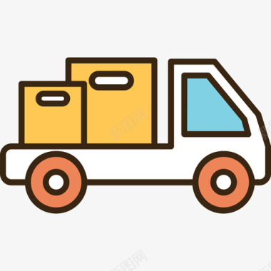交货装运和交货20线性颜色图标图标