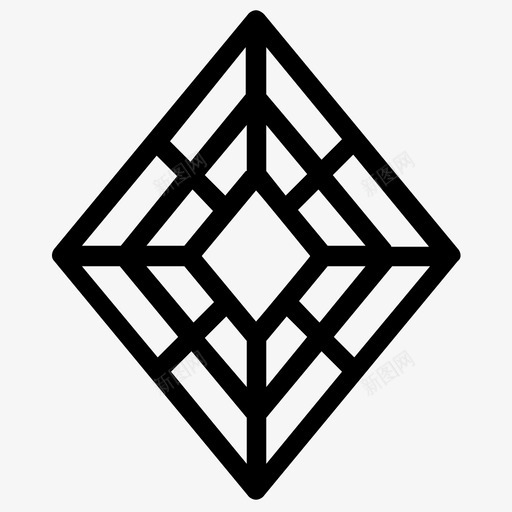 钻石水晶宝石图标svg_新图网 https://ixintu.com 宝石 水晶 石头 钻石 钻石线图标