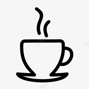 杯子咖啡线条图标图标