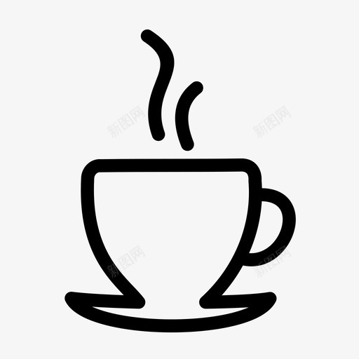 杯子咖啡线条图标svg_新图网 https://ixintu.com 办公室轮廓图标3 咖啡 杯子 线条 茶 轮廓