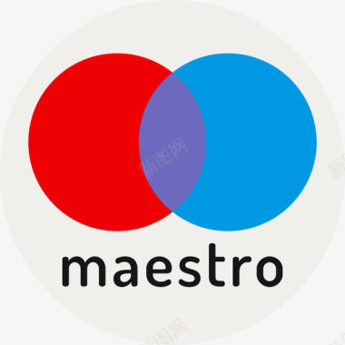 Maestro电子商务和支付方式徽标扁平图标图标