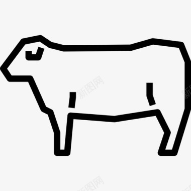 牛动物和食物2直系图标图标